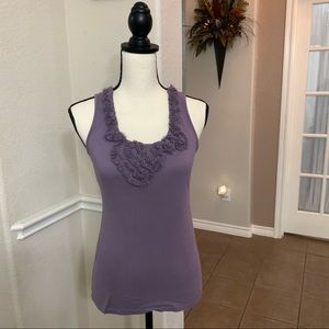Ann Taylor purple ruffled tank top Size S